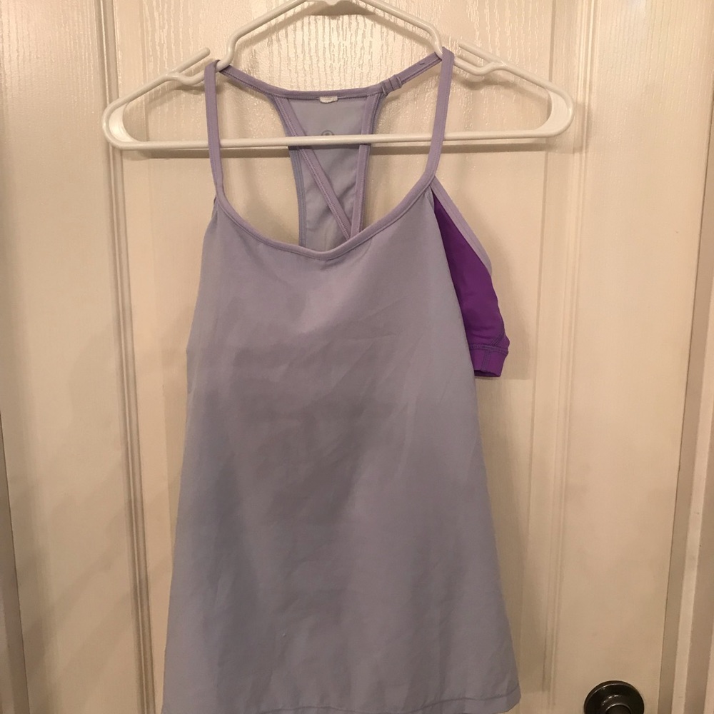 Purple tank with built-in bra